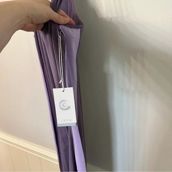 NWT Johnny Was Calme Two Tone Purple Stripe Racer Back Maxi Dress Sz M - Picture 7 of 12